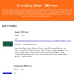 Checking sites Hitman